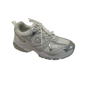 COACH Women's Mesh Sneakers Light Gray Optic White Size 8